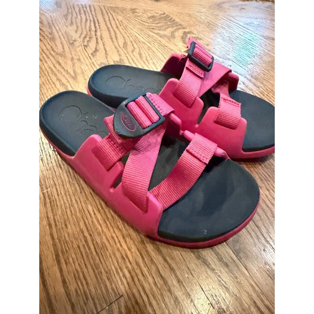 Chaco Chillos Slide Sandals Kids Size 3 Pink Adjustable Straps Lightweight